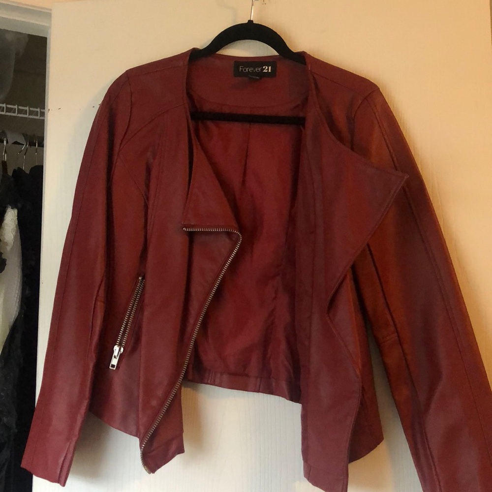 Forever 21 Red Leather Jacket / Like New!
